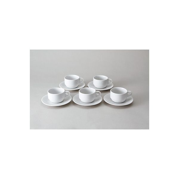 ピーアンドエス スタッキングコーヒー碗皿(5客入り) 11001 1セット（直送品）