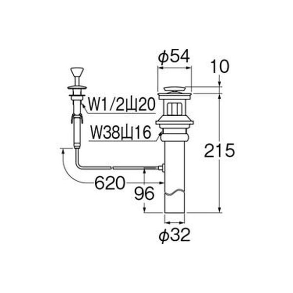 SANEI ワイヤー式ポップアップ排水栓上部 H700-3XW-32 1個（直送品