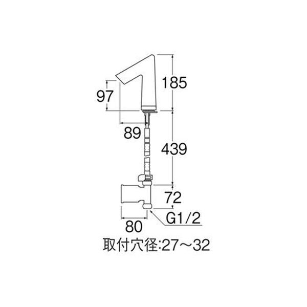 SANEI 自動水栓 EY506-13 1個（直送品） - アスクル