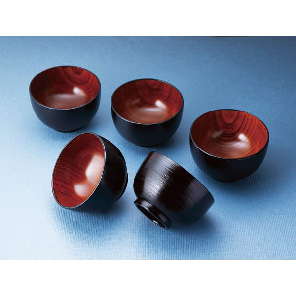 アウトレット商品 さび漆 はけ目 大椀ペア 16998 カノー さび漆 はけ