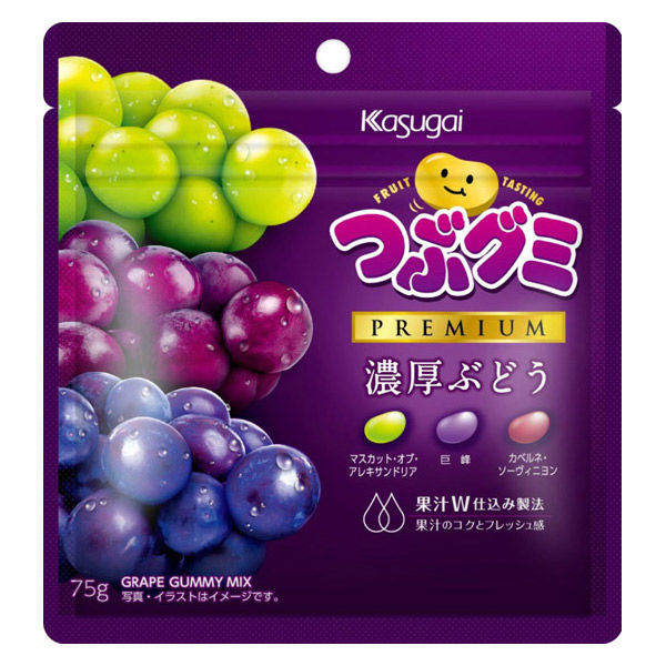 グミ 食べきりサイズ つぶグミ PREMIUM 濃厚ぶどう 75g 1セット