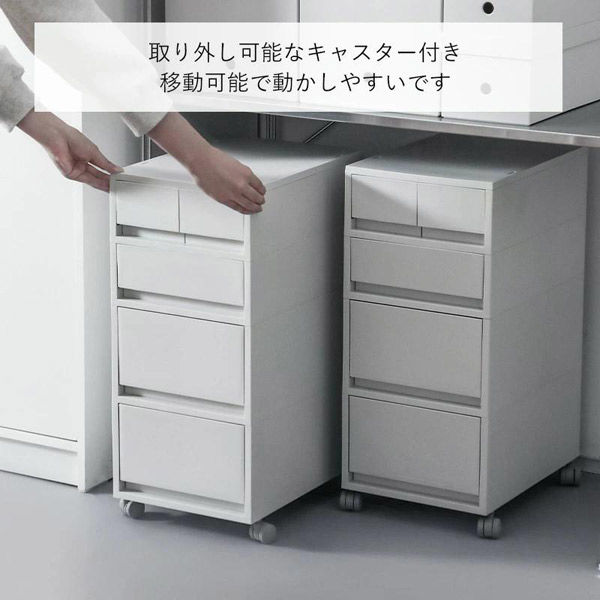 霜山 キャスター付き引き出しキャビネット 4段 SYC18775 1個（直送品
