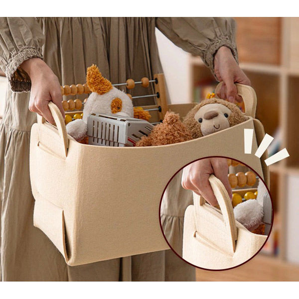 霜山 フェルト収納バスケット カーキ 小物 SYC57606 1セット/20個