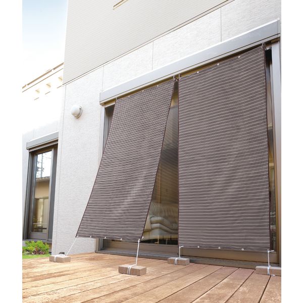 サンスマイル お洒落な遮熱アルミすだれ 2枚組(S字フック付き) ブラウン 90×185cm a2481710 1個 サンスマイル お洒落な遮熱アルミすだれ 2枚組(S字フック付き) ブラウン 90×185cm a2481710 1個