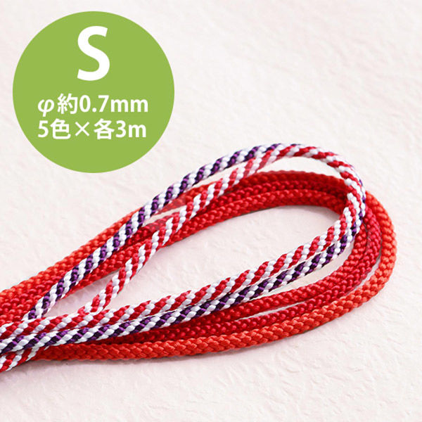 日本紐釦貿易 結び紐S Mix 5色x3m DC888-A 1セット(3巻)（直送品