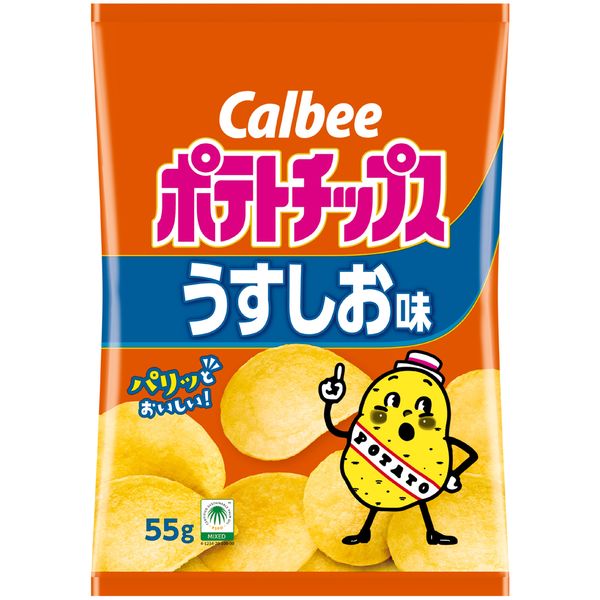 スナック菓子 ポテトチップスうすしお味 55g 1セット（1個×6） - アスクル