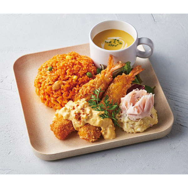 台和 21cm切立角皿 オーガニックベージュMT SS-400-OBEM 1個（直送品