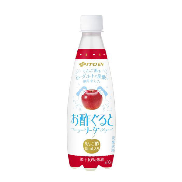 伊藤園 お酢ぐるとソーダ りんご酢 400ml 1箱（24本入）（わけ