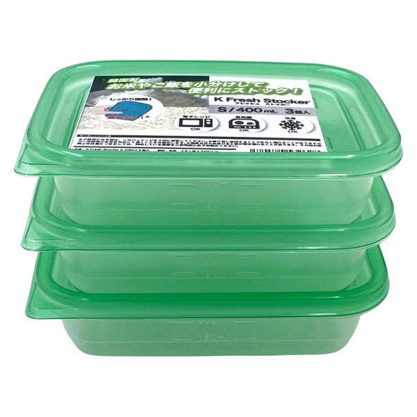 アウトレット】食品保存容器 Sサイズ 400mL 電子レンジ可（3個入×5