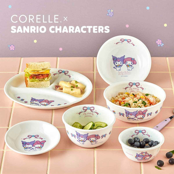 a　レア　Rady×キティ⭐︎マイメロ　メラミンボウルセット　リゾフラ パール金属 ボウル 11.5cm CORELLE コレールマイメロディ&クロミ