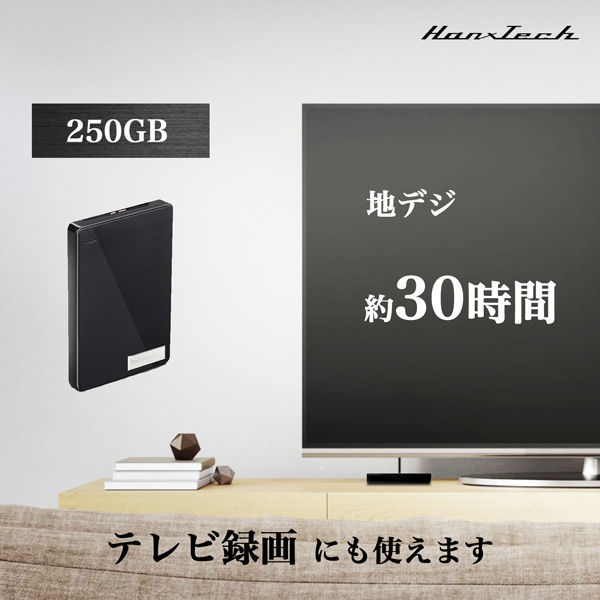 Hanx Hanx-Tech 2.5inch ポータブルHDD 250GB HT-HD53BY-250GB 1台