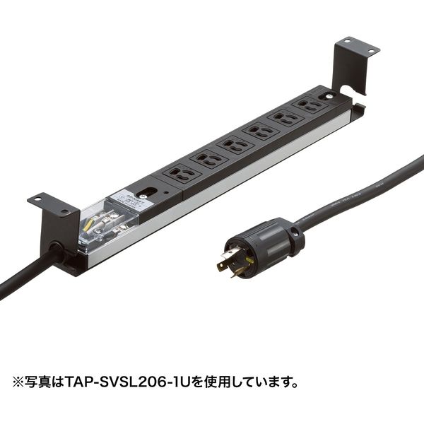 延長コード 電源タップ 3m 3P（ピン） 6個口 ブラック TAP-SVSL156-1U