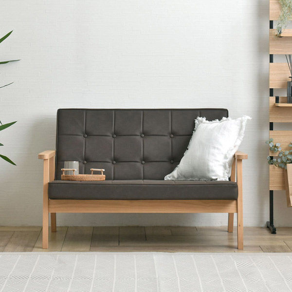 佐藤産業 ロコラ ソファ 2人掛 幅1135mm ブラウン ROCOLOR 2P BR 1台