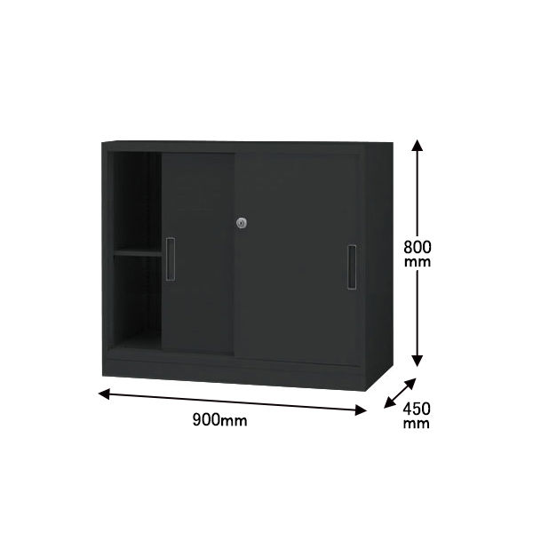 オカムラ スチール収納VILLAGE 引違い（2枚引違い・シリンダー錠） 2段