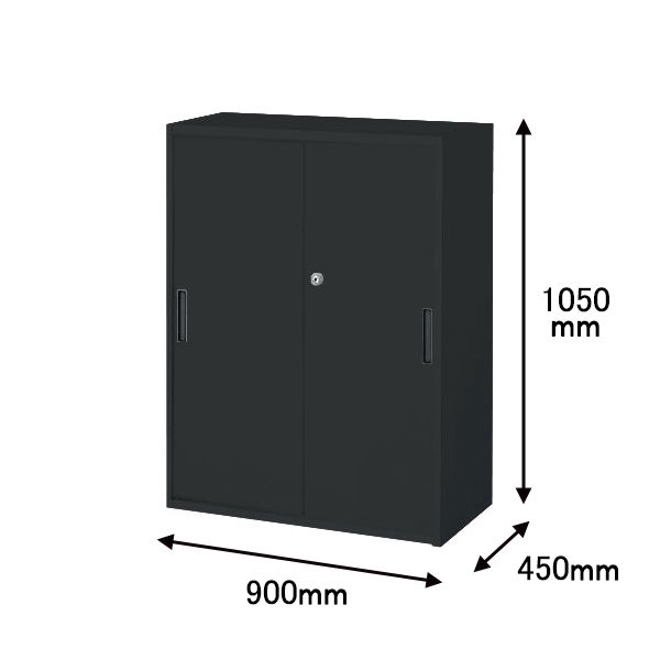 オカムラ スチール収納VILLAGE 引違い（2枚引違い・シリンダー錠） 3段