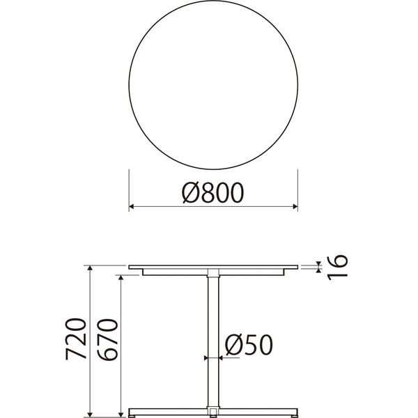 アスクル マルチワークテーブル 直径800×高さ720mm ライトウッド天板・ブラック脚 1台 オリジナル