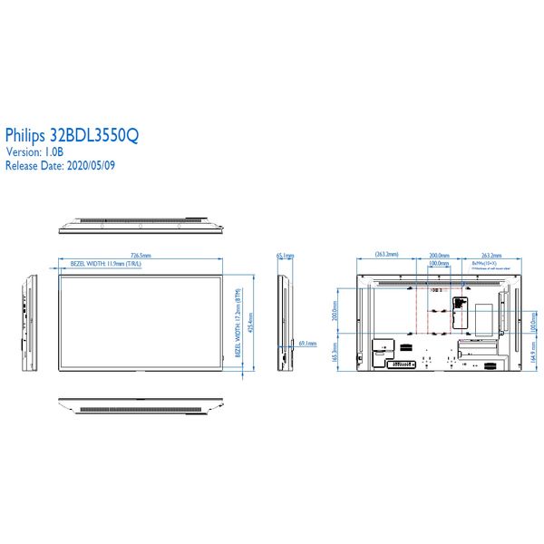 フィリップス 32インチワイドフルHD液晶モニター　大型モニター　会議室/サイネージ用 32BDL3550Q/11 1台（直送品）