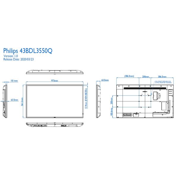 PHILIPS(ディスプレイ) 液晶ディスプレイ(サイネージ)43型/3840×2160