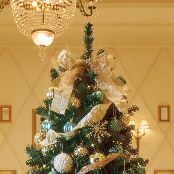 ストア・エキスプレス クリスマスツリーセット ゴールドグリーン 高さ210cm 8813-480 1セット 58-8-2-3（直送品）