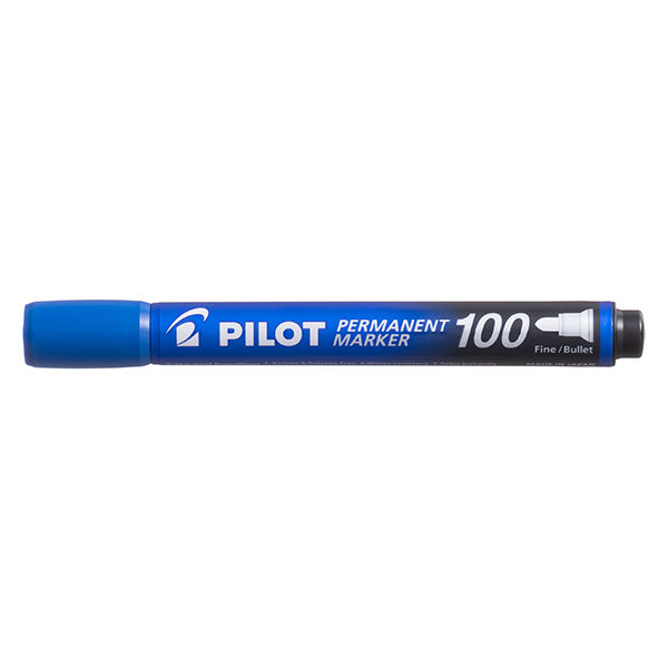 パイロット パーマネントマーカー100 油性ペン 中字丸芯 ブルー 青 MPM