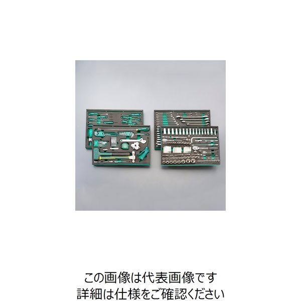 エスコ [242個組]ツールワゴン付工具セット(トレー入) EA689SY 1セット