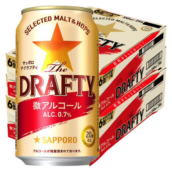 ノンアルコール 微アル サッポロ The DRAFTY 350ml 2ケース（48