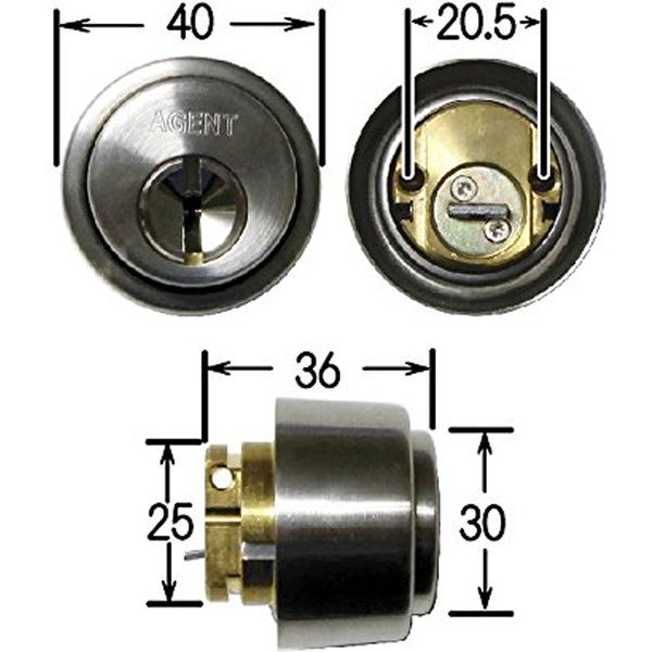 AGENT(エージェント) ディンプルキーGOAL取替シリンダー LXタイプ(鍵4