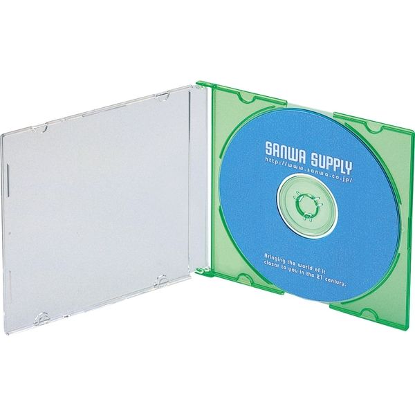 サンワサプライ CD DVD スリムケース 5mm 約240枚以上 + おまけ付 DVDトールケース（2枚収納・100枚・7mm・スリム・ブラック）200