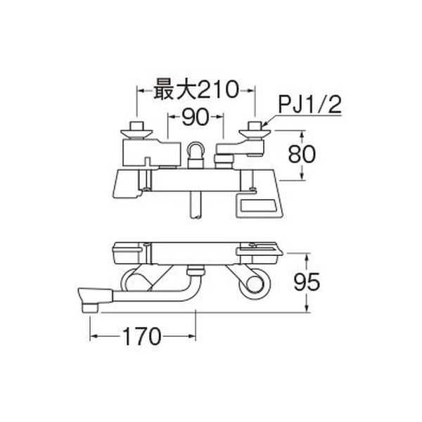 SANEI サーモシャワー混合栓 SK181DS5-13 1個（直送品） - アスクル