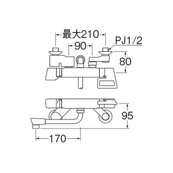 SANEI サーモシャワー混合栓 SK181DT2K-13 1個（直送品） - アスクル