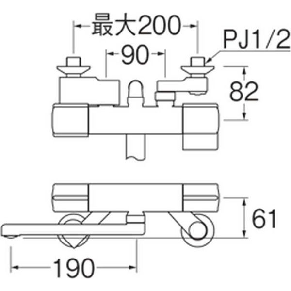 SANEI サーモシャワー混合栓 SK18C-13 1個（直送品） - アスクル