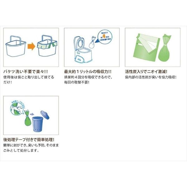 幸和製作所 ポータブルトイレ用使い捨て紙バッグ15枚入12パック EXC-04