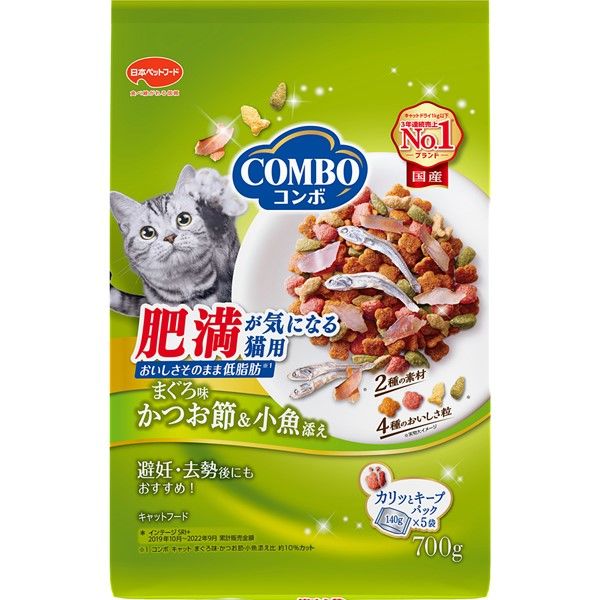 COMBO キャットフード まぐろ味700g 6袋＋600g 6袋 日本ペットフード COMBO(コンボ) キャット ドライ かつお節入り
