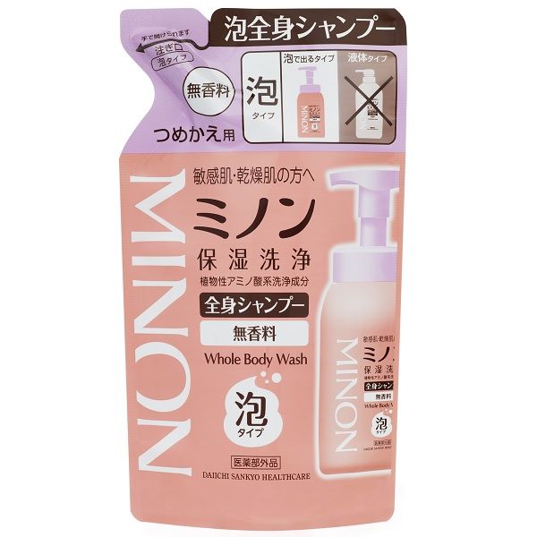 ミノン 全身シャンプー 泡タイプ詰替用 400ML 2個 第一三共