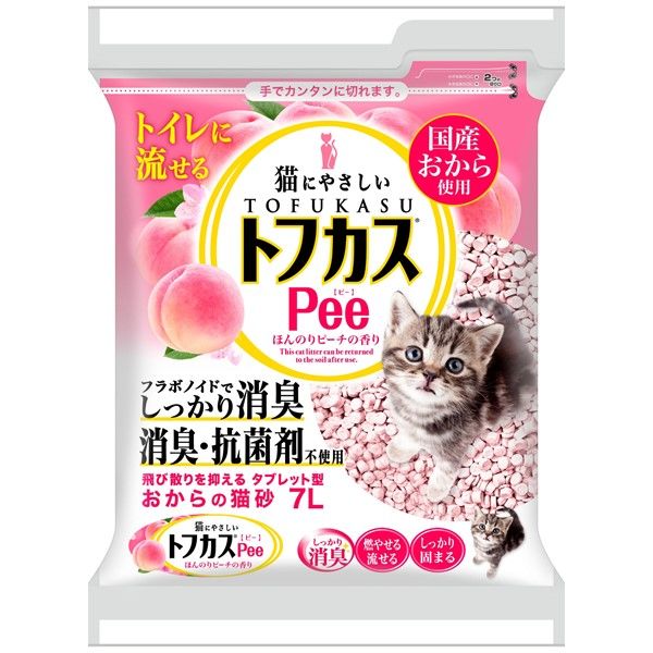 トフカスPee 7L ほんのりピーチの香り 国産 4袋 - アスクル