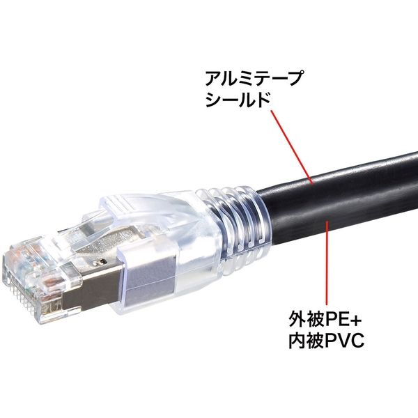 サンワサプライ カテゴリ6A屋外用LANケーブル KB-T6AAD-30BK 1個