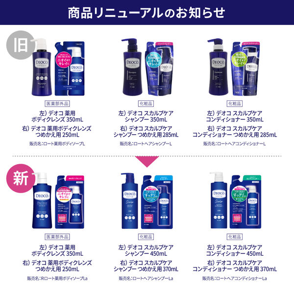 デオコ（DEOCO） 薬用ボディクレンズ 詰め替え 250ml 3個 ロート製薬 ...