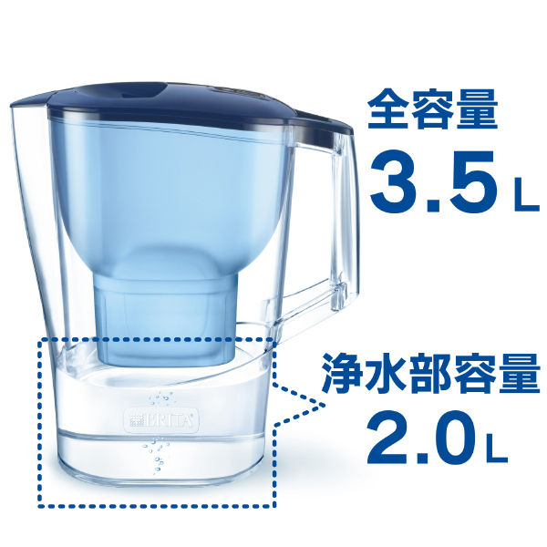 ブリタ（BRITA） 浄水器 ポット型 ピッチャー 2.0L アルーナ ブルー マクストラ プラス カートリッジ 1個付き 【日本正規品】