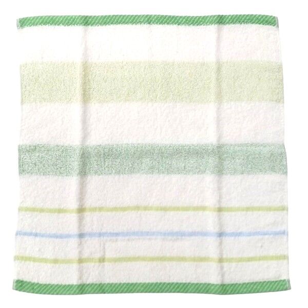 林 ウォッシュタオル 消臭加工ライブボーダー グリーン（緑） 1パック