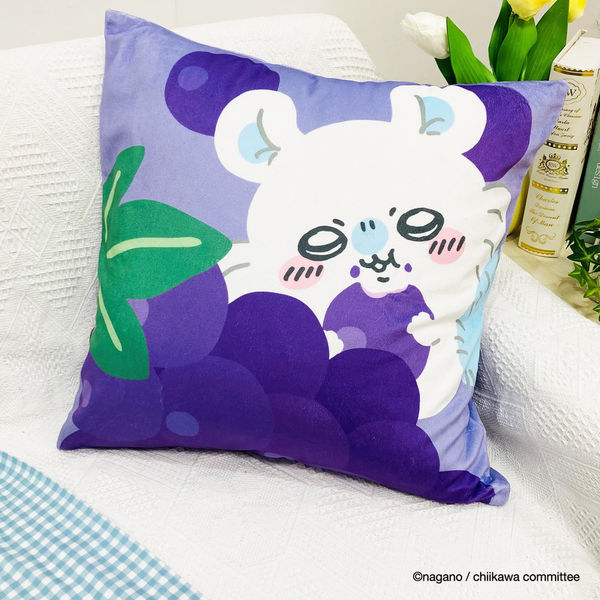 MORIPiLO ちいかわ クッションカバー (モモンガ ぶどう パープル