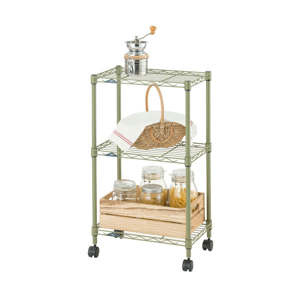 ドウシシャ ルミナスEXラック 3段 幅445×奥行295×高さ760mm カーキー