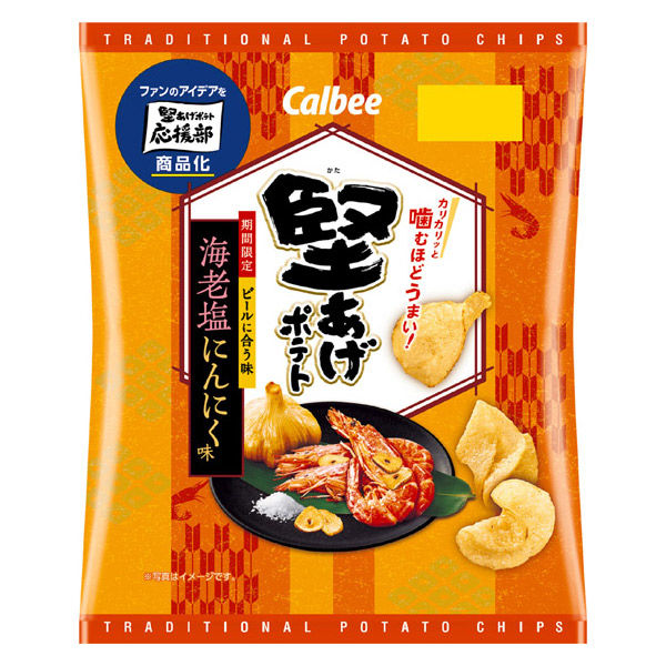 こんにちはポテト ポテトチップス スナック菓子 堅あげポテト 海老塩にんにく味