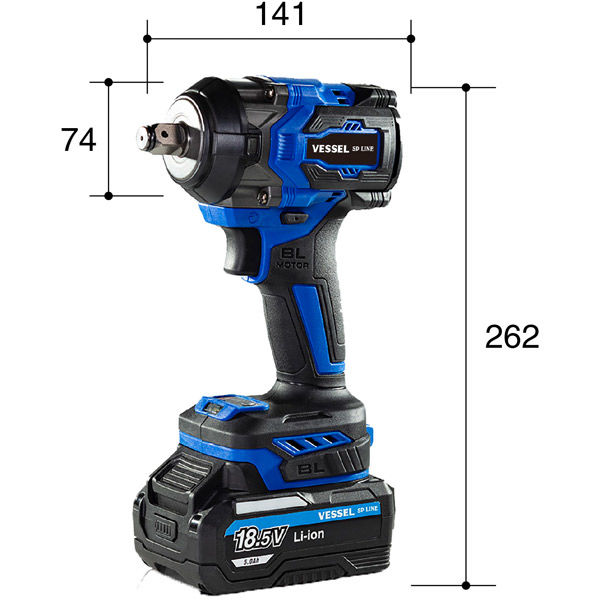 ヒタチ、インパクト ベッセル 充電式インパクトレンチ SP-8141J 1台（直送品） - アスクル