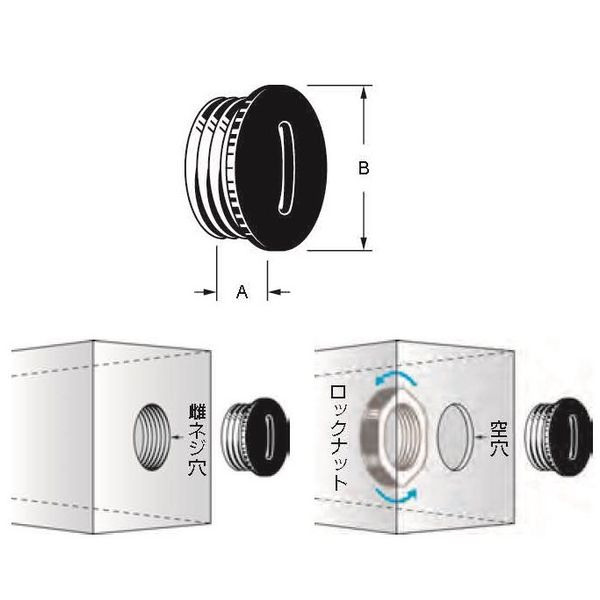 日本エイ・ヴィー・シー ナイロンねじ込みホールプラグ SPGーPF21ーB 100個入 1袋（直送品）