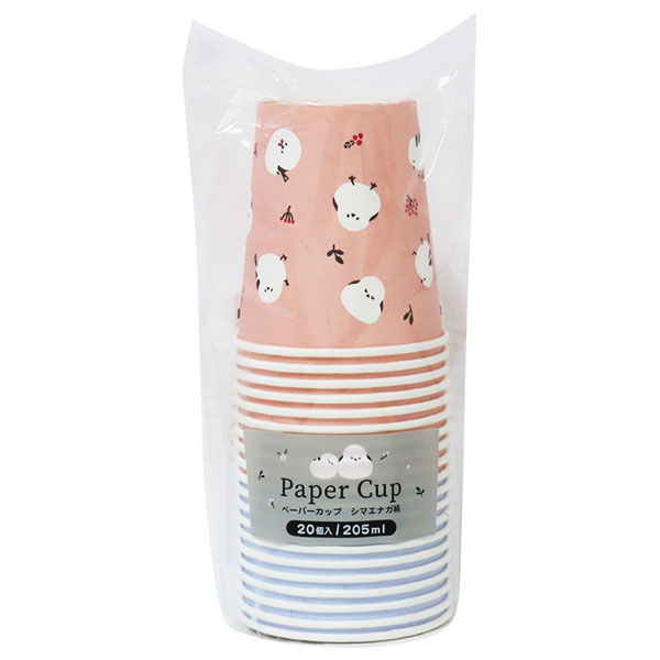 まるき ペーパーカップ シマエナガ柄 205ml 20個 4978446044765