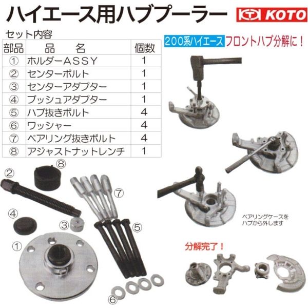 江東産業 ハイエース用ハブプーラー KTH-200 1個（直送品）