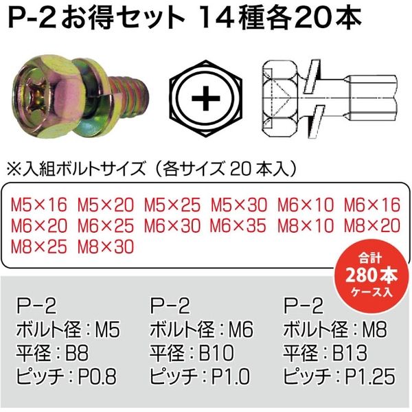 池田金属工業 P-2お得セット14種類各20本 P-2-20X14SET 1セット（直送