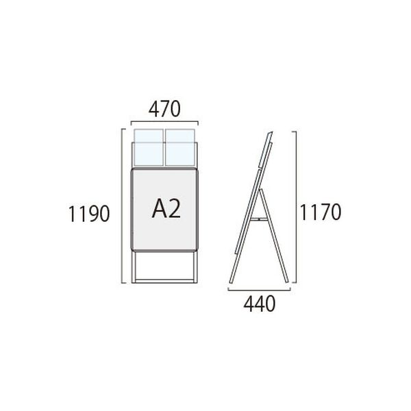 常磐精工 ポスターグリップスタンド看板カタログケース付(屋外用) A2