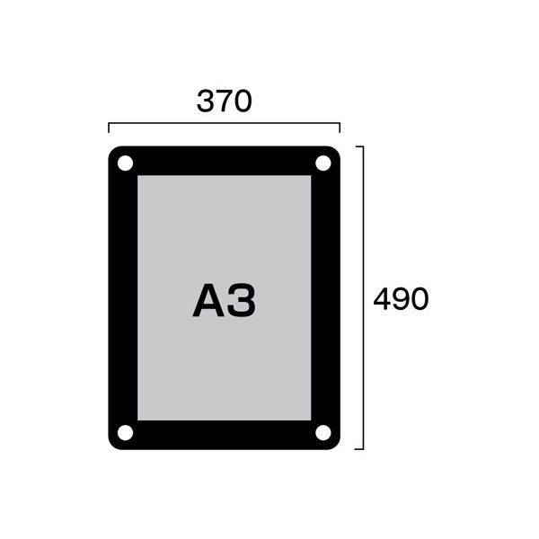 常磐精工 ウォールポスターサイン ブラック A3 WPSB-A3 1台（直送品） - アスクル