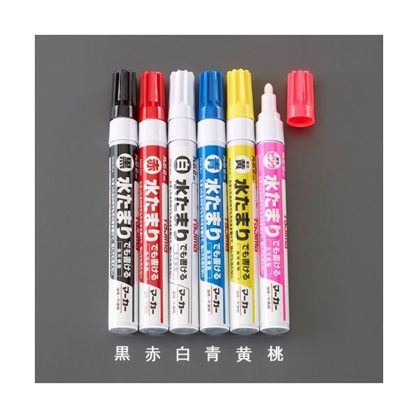 エスコ [黄/中字] 油性ペイントマーカー(蛍光/全天候型) EA765MP